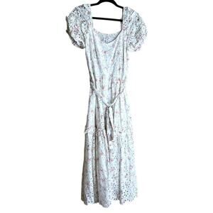 Love shack fancy Midi Dress Women 2 Ruffle coquette cottagecore prairie romantic